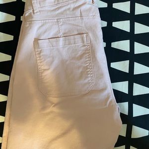 Shell pink wide leg crop chino